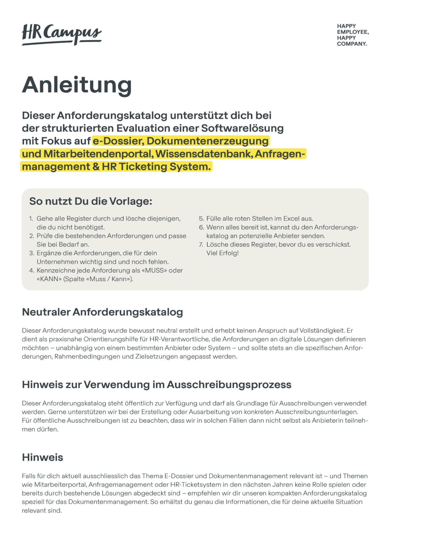 Anforderungskatalog